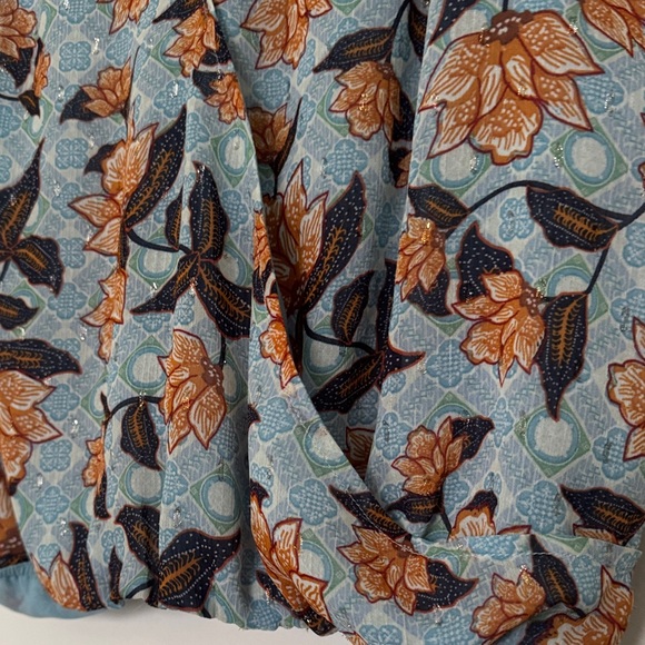 Rachel Zoe Sleeveless Floral Blouse - Blue and Orange - Picture 4 of 8